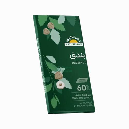 ارض الطبيعه شوكولاته داكنه بالبندق عضوي 100جم