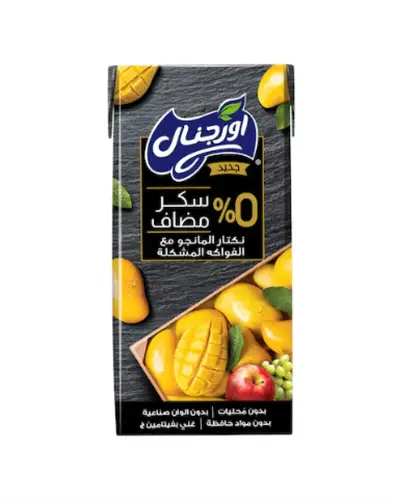 عصير مانجو وفواكه اورجنال بدون سكر كرتون 200مل