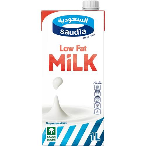 حليب السعودية قليل الدسم كبير 1لتر Saudia milk