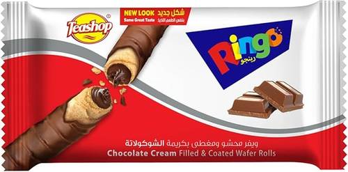 تيشوب رينجو ويفر رول مغطى شوكولاتة 24جرام