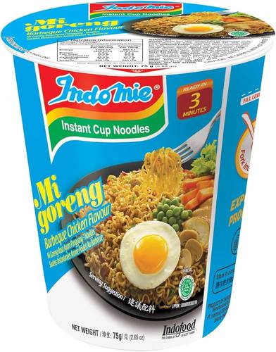 شعيريه مقليه بكهة الدجاج المشوي كاسات 75جم Cup indome goreng BBQ