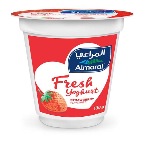 زبادي بنكهة الفراولة المراعي 100 جم