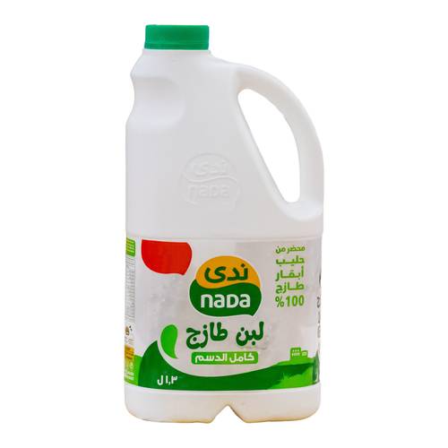 ندى لبن طازج كامل الدسم 3لتر