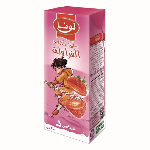 حليب لونا مصاص بالفراولة 200مل