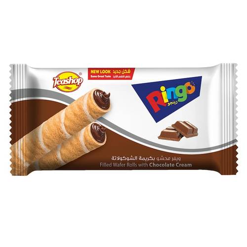 بسكويت رينجو ابيض تيشوب محشو شوكلاته 16جرام