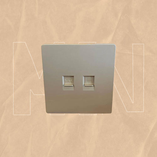  فيش تلفون + كمبيوتر ذهبي MKN GLD 021 – CAT6 + CAT3