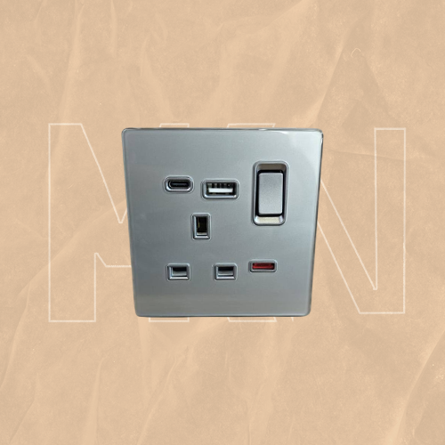 فيش مع USB ومفتاح قزاز فضي MKN GSGRY 014