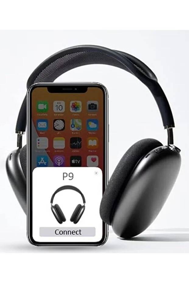Generic سماعات رأس P9 بلوتوث فوق الأذن باللون الأسود