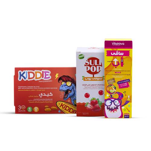 بكج سوبر جونيور (كيدي - سافي اب - سولي بوب زنك) - Super Junior Package (Kiddie - Savvy up drink - Sulipop Zinc)