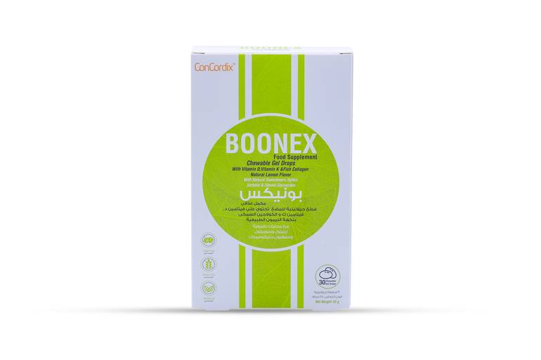 بونيكس كولاجين فيتامين د و فيتامين ك نكهة الليمون 30 قطعة -  - Boonex Collagen 225mg with Vitamin D3 Lemon Flavor 30 pieces