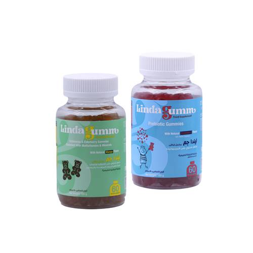 بكج ليتل هيرو  (ليندا جم بريبيوتيك - ليندا جم إكنيشا والبلسان) - (Little Hero Package – Lindagum Prebiotic (Lindagum Echinacea &amp; Elderberry