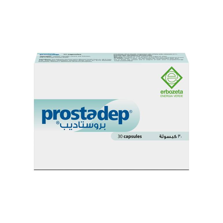 بروستاديب مستخلص السرنوة المنشارية 320 ملغ وشاي الجافا 120 ملغ  30 كبسولة - Prostadep Saw Palmetto 320 mg and Orthosiphon Stamineus 120 mg 30 Capsules