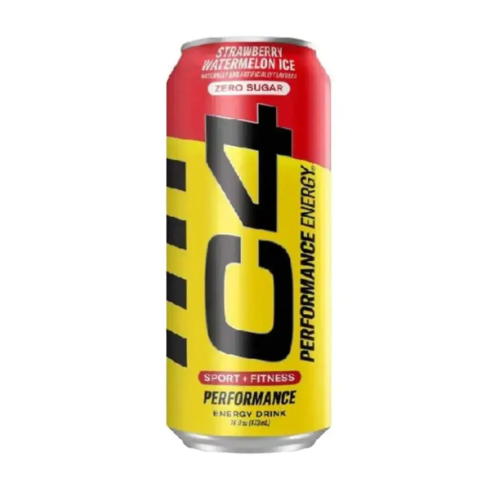 سي فور مشروب أداء خالٍ من السكر بنكهة الفراولة والبطيخ المثلج | C4 Performance Energy Zero Sugar Strawberry Watermelon Ice 473ml