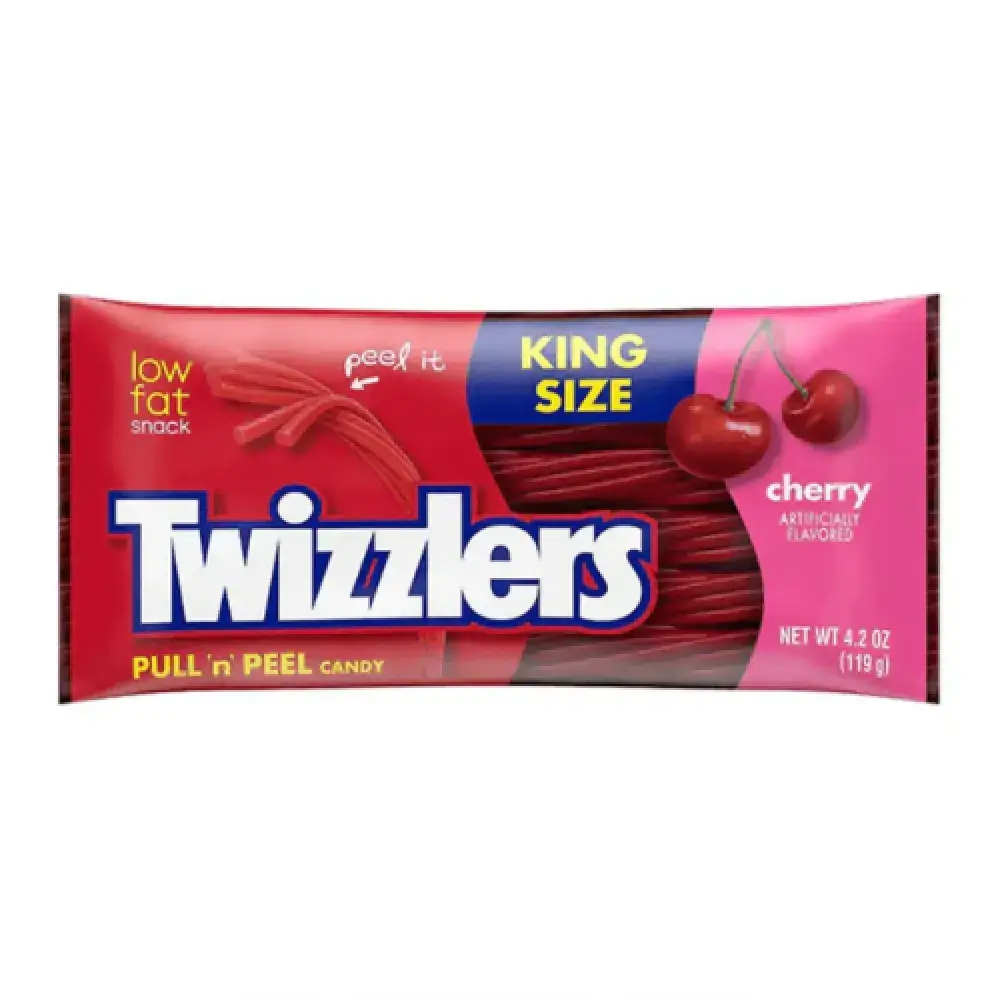 تويزلرز بول إن بيل كرز كينغ سايز  | Twizzlers Pull 'n' Peel Cherry King Size Single Bag 119g