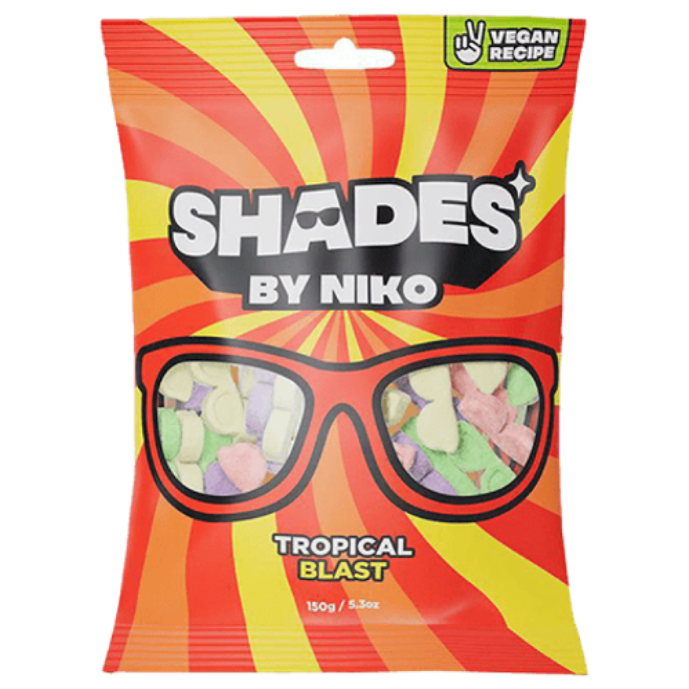 شيدز باي نيكو تروبيكال بلاست – حلوى فوم بنكهات الفواكه الاستوائية | Shades by Niko Tropical Blast 150g