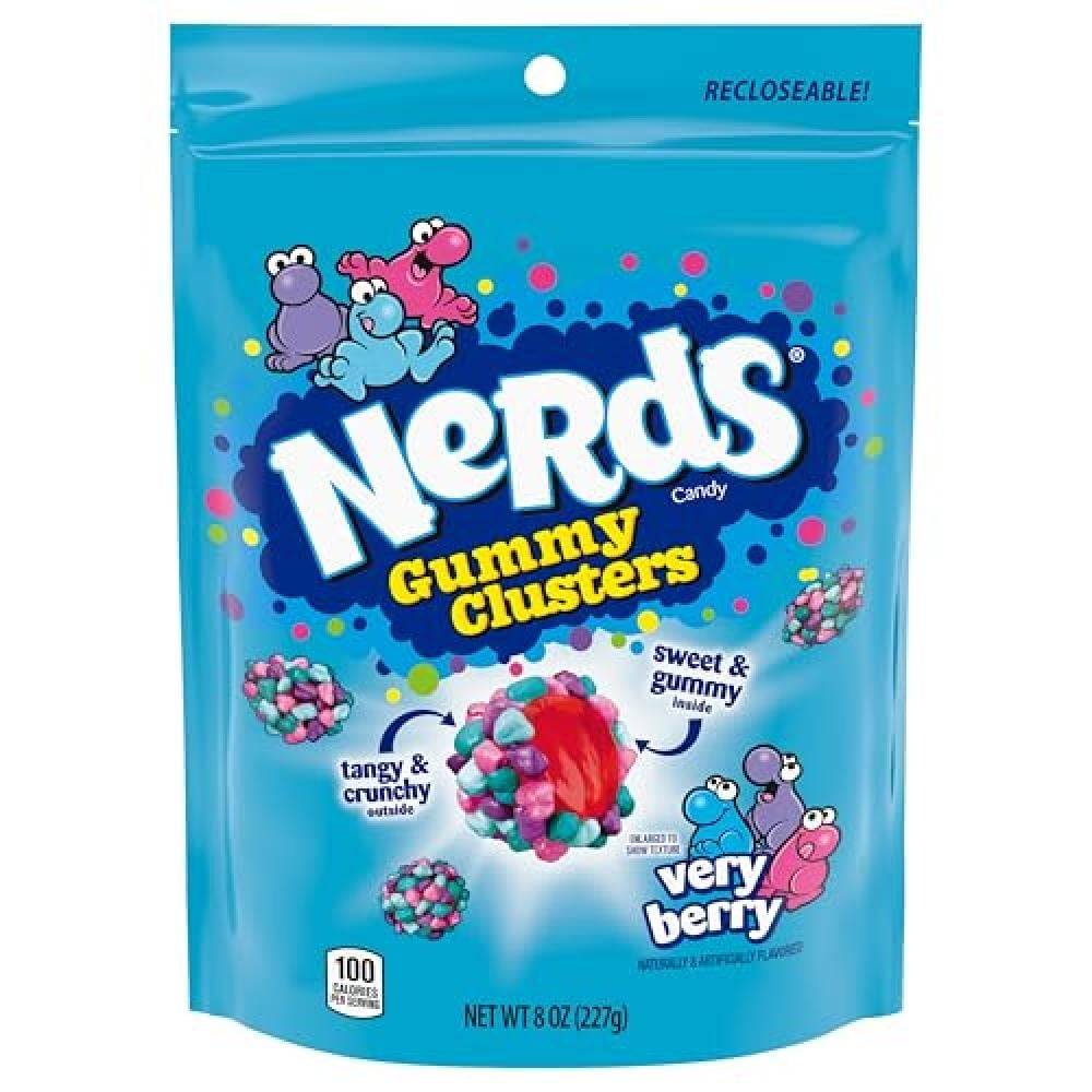 نيردز جامي كلسترز بنكهة التوت المتنوع | Nerds Gummy Clusters Candy Very Berry 227g