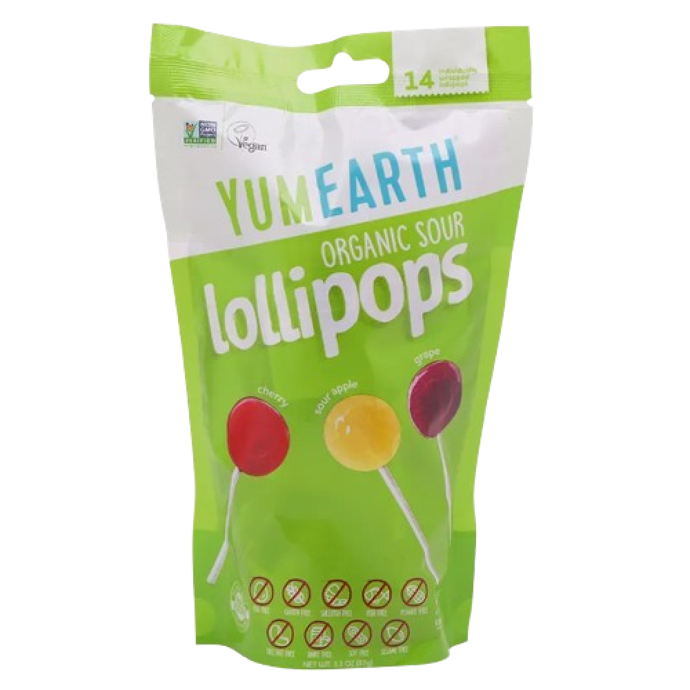 مصاصات يوم إيرث العضوية الحامضة | YumEarth Organic Sour Lollipops