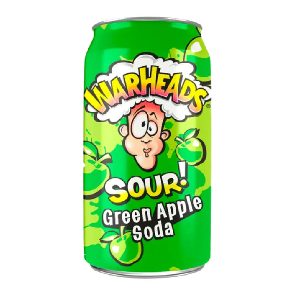 صودا التفاح الأخضر الحامضة من وارهيد | WARHEAD SOUR! Green Apple Soda 355ml