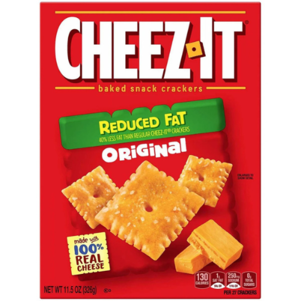 شيتز قليل الدسم الأصلي – مقرمشات الجبن المخبوزة (40% دهون أقل) | Cheez-It Reduced Fat Original Baked Snack Crackers 326g