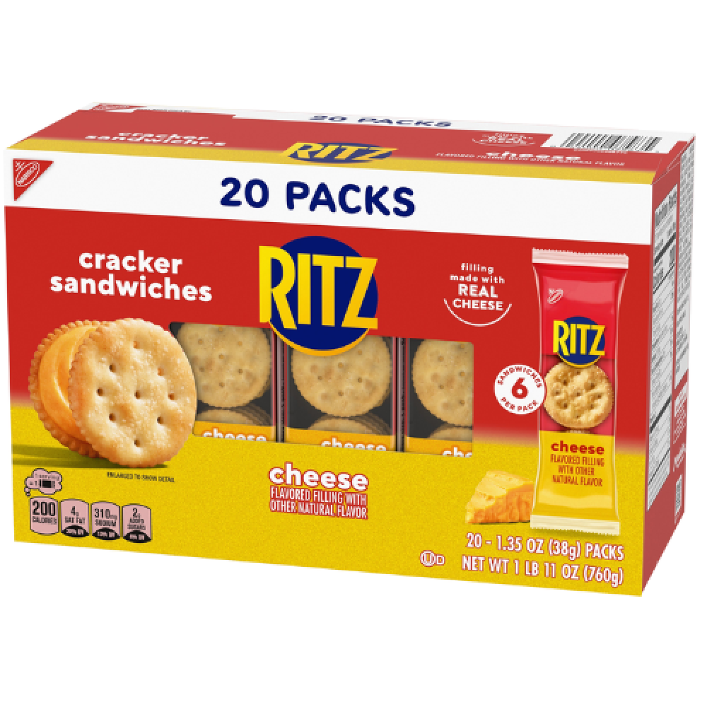 بسكويت ريتز محشو بالجبن – سناك مقرمش بحشوة جبن لذيذة | Ritz Cracker Sandwiches Cheese Filled 760g
