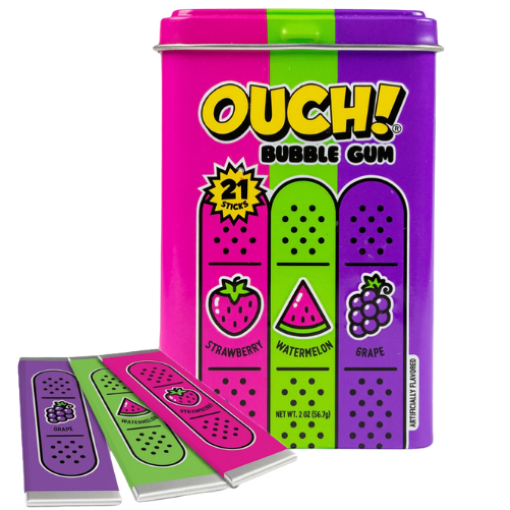 أوتش! بابل غام ستيكرز – علكة  | Ouch! Bubble Gum Sticker 21 Sticks 56.7g