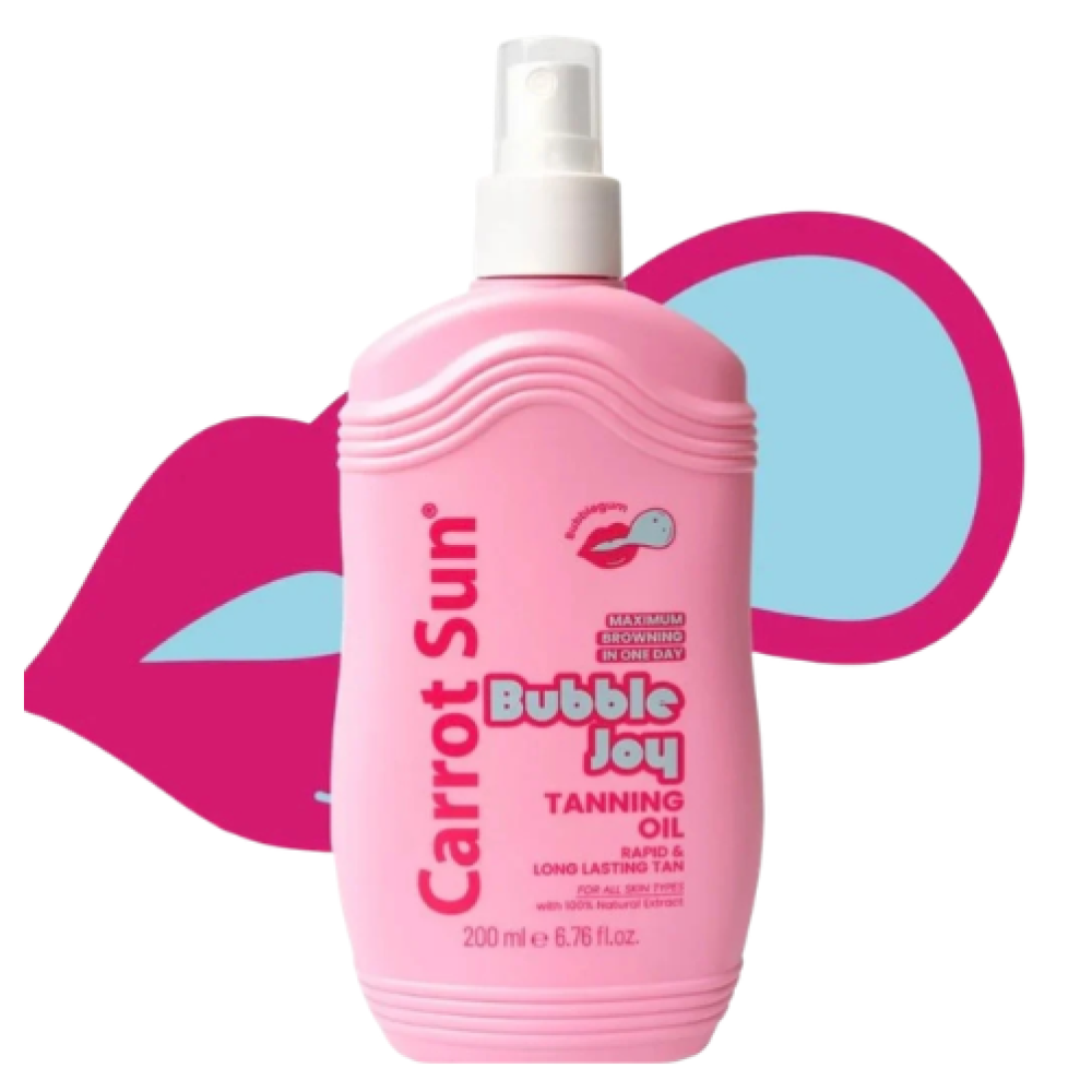 كاروت صن بابل جوي – زيت تسمير برائحة العلكة والكرز | Carrot Sun Bubble Joy Tanning Oil 200ml