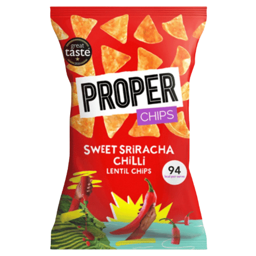 بروبر تشيبس سويت سريراتشا تشيلي – رقائق عدس بنكهة حارة وحلوة | Proper Chips Sweet Sriracha Chilli Lentil Chips 85g