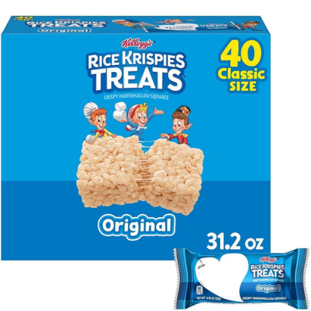 كيلوجز رايس كريسبيز تريتس الأصلي – سناكات الكرسبي بالمارشميلو | Kellogg's Rice Krispies Treats Original 884g