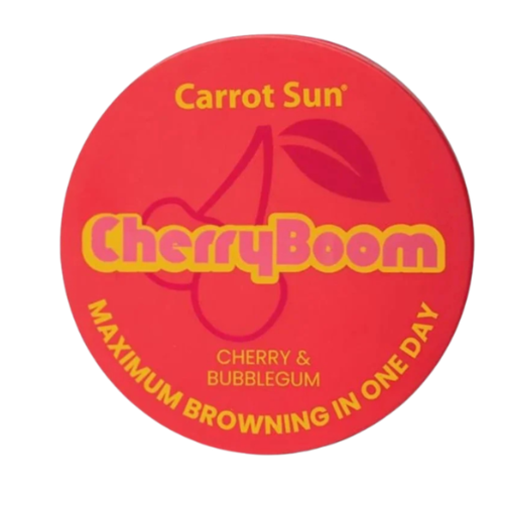 كاروت صن شيري بوم – كريم تسمير سريع برائحة الكرز والعلكة | Carrot Sun Cherry Boom Tanning Cream 350ml