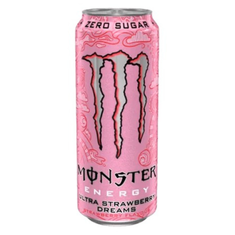 مشروب طاقة مونستر بدون سكر احلام الفراولة 500 مل - monster ultra strawberry dreams