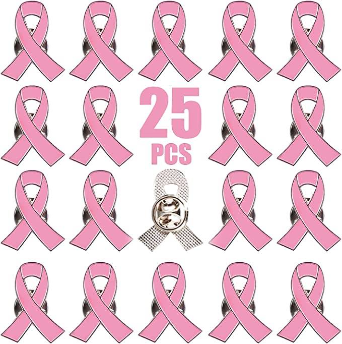  دبوس الوردي التوعية بسرطان الثدي (25حبة)