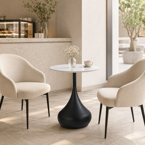 طاوله خدمه سيراميك دائري B1040S BLACK 45*45