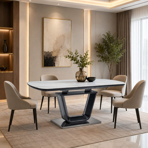 طاولة طعام مفرد OKT-2397 W.GREY.M 120-40*80*76