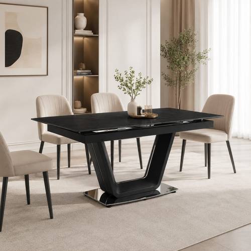 طاولة طعام مفرد OKT-2292 S.BLACK 120+40**90*76