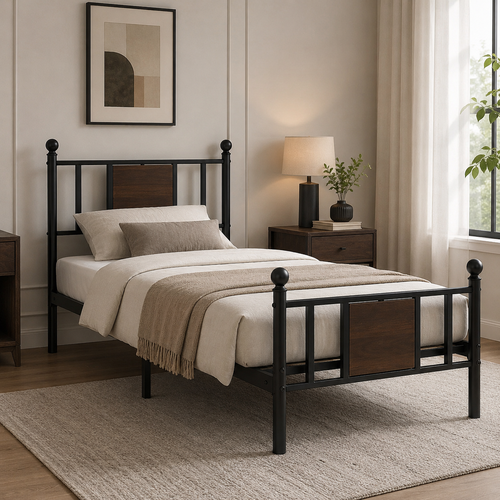 سرير حديد مقاس 90*190 BLACK 3921