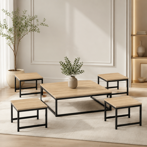 طقم شاي ارضي مربع 1+4 TS101 WOOD