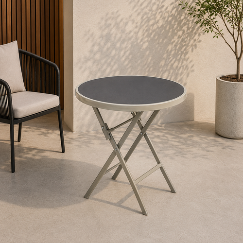 طاوله كافيه دائري تصفيط 60*60 F0421C BEIGE