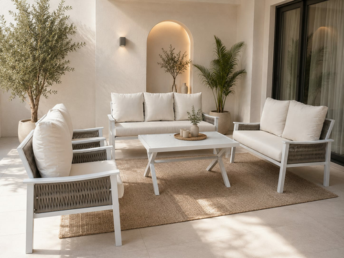 طقم كنب خارجي 7 شخص WHITE&BEIEG 212375