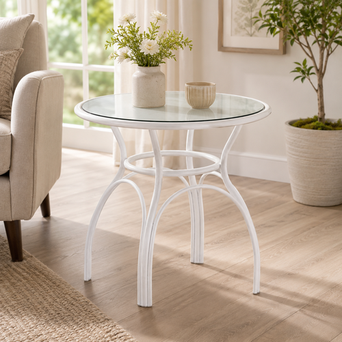 طاولة كافية دائري مقاس 60*60 C77 WHITE