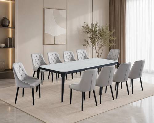 طاوله طعام رخام 10 كرسي M-016 WHITE