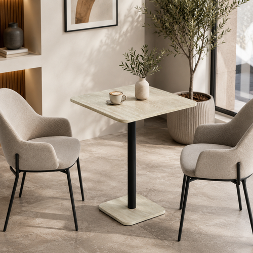 طاولة كافيه ميلامين مربع 70*70 3368 BEIGE