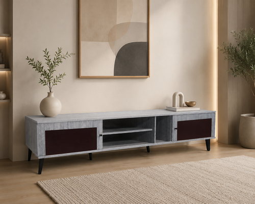 طاولة بلازمه ماليزي 200 سم TV-02 GREY.B