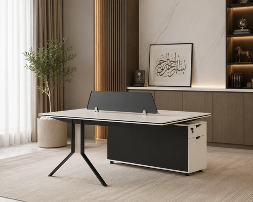 مكتب مزدوج ثنائي مقاس 1.20*1.20 OT-12 W&GREY
