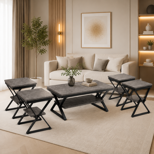 طقم شاي خشب LIGHT GREY 618 1+4