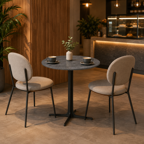 طاولة كافيه ميلامين دائري 60*60 WM-01 GREY
