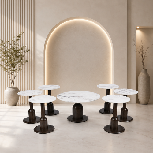 طقم شاي سيراميك دائري 1+6 B-1043 WOOD