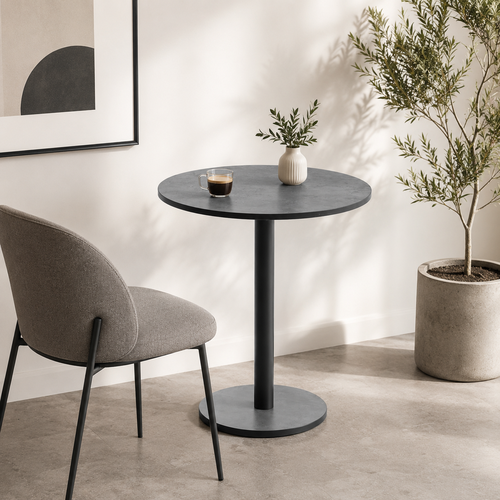 طاولة كافيه ميلامين دائري 70*70 3367 GREY