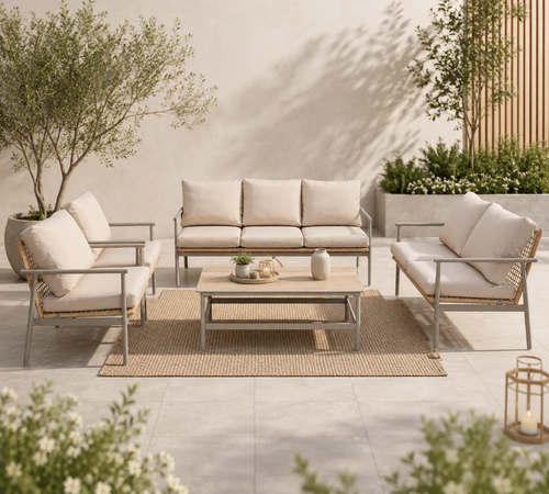 طقم كنب خارجي 7 شخص KZ-1006 BEIGE