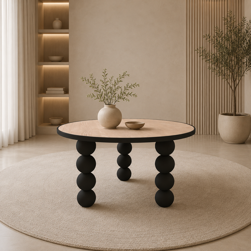 طاولة شاي خشب مفرد HM630 BLACK BROWN 80*80