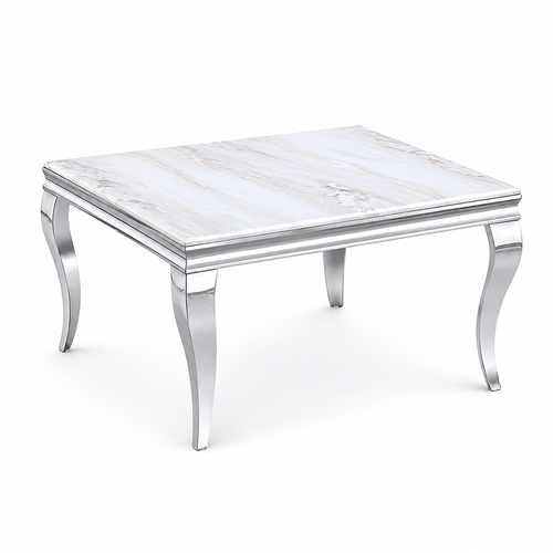 طاولة ستيل رخام مربع 90*90 911 SILVER